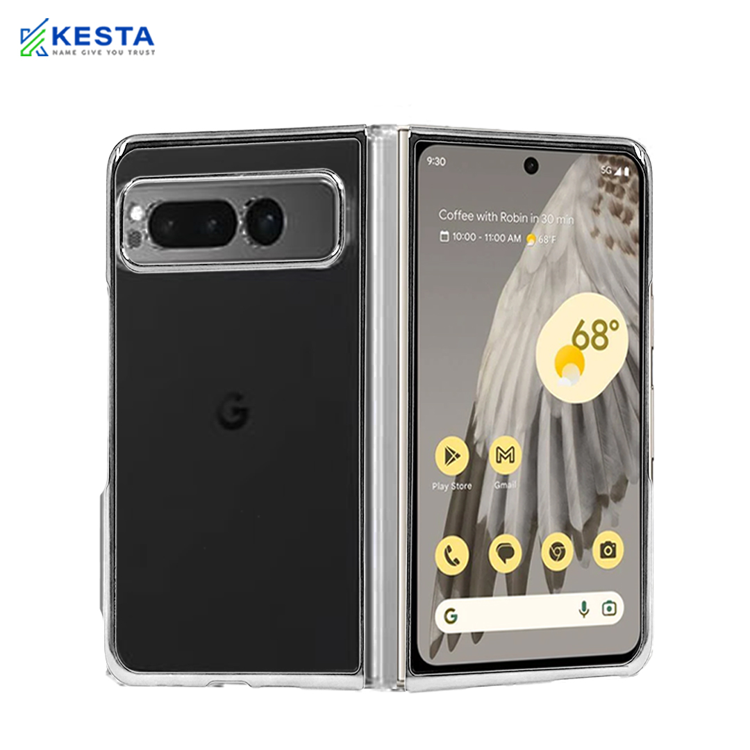 Google Pixel Fold Cover - Noble Silver Transparent Case (Powerfull Protection)